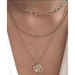 LAST! Gold layer chain coin necklace choker